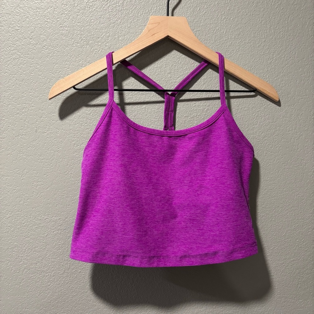 Beyond Yoga Cropped Racerback Spacedye Tank pink/purple size Medium